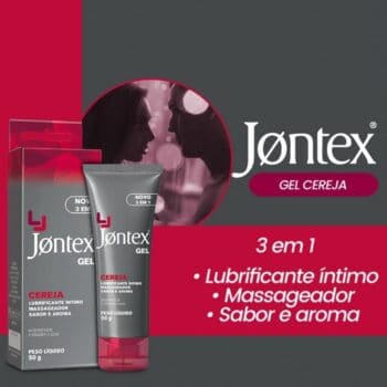 Gel Lubrificante Íntimo Jontex Sabor Cereja 3 em 1 - 50g