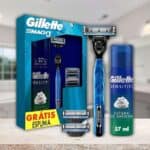 Gillette Mach3 Aparelho De Barbear Recarregável com Cabo Antiderrapante + 3 Cargas e Espuma de Barbear de 57ml, 1 Kit