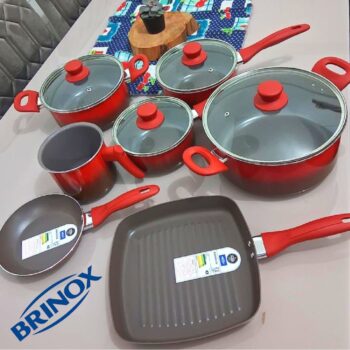 Jogo de Panelas 7Pcs Ceramic Life Easy - Vermelha