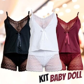 Kit 03 Short Doll Feminino Baby Doll Fresquinho Jozzy