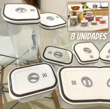 Kit Potes Herméticos de Plástico Electrolux - Cinza 1x8 unidades