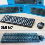 Kit Teclado e Mouse Sem Fio Conforto Multimídia Conexão Usb 1200dpi Teclas Chocolate Preto Multi - TC212