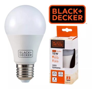 Lâmpada LED Bulbo Black+Decker, Amarela, 15W, Bivolt, Base E27