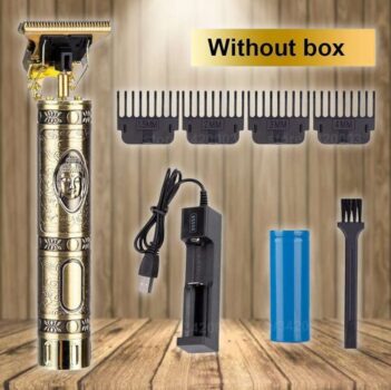 Máquina Elétrica Masculina Recarregável de Cortar Cabelo e Barbear VINTAGE T9 (Buda 1 Bateria)