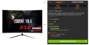 Monitor Gamer SuperFrame Precision, 23.6 Pol, Curvo, Full HD, 1ms, 180Hz, 99% sRGB, FreeSync, HDMI/DP, SFP2415 FHD