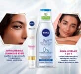 NIVEA Kit Creme Facial Antiolheiras CellularLuminous 630º Antispot 15ml + Água Micelar Solução de Limpeza 7 em 1 200ml