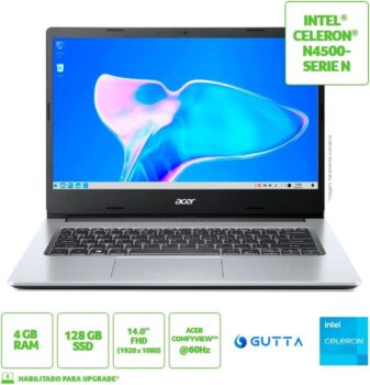 Notebook Acer A314-35-C393 Celeron 4500 4GB 128GB SSD Linux - PN NX.AWBAL.00C