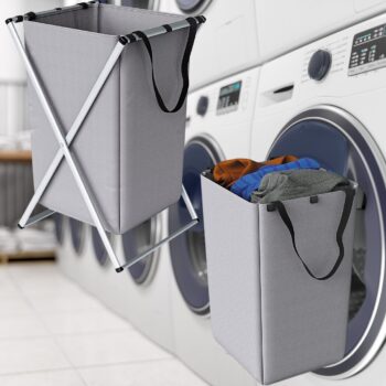 Organizador dobrável de roupas sujas com 1 compartimento, Cinza, ORG0709, Euro Home