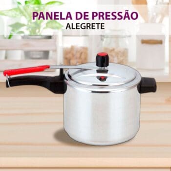 Panela de Pressão 4,5L Alegrete Alumine Fechamento Interno em Alumínio com Cabo e Alça em Baquelite – Polida