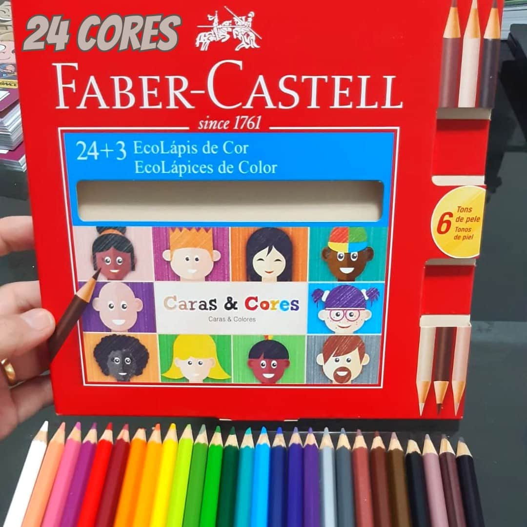 Lápis De Cor Com 24+3 Caras E Cores Faber Castell