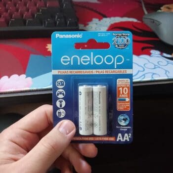 Pilha Recarregável Eneloop AA (Pequena), BK-3MCCE/2BB, Panasonic, Cartela com 2 unidades