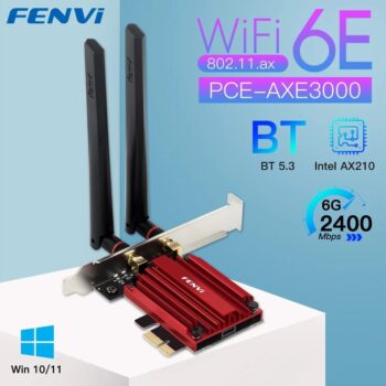 Placa de Rede PCIE WiFi 6E + Bluetooth 5.3 Fenvi