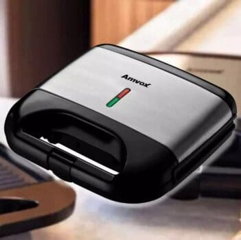 Sanduicheira Amvox AMS 500 Preta 750W - Antiaderente