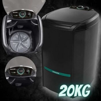 Suggar Lavadora de roupas Lavamax Eco 20kg 110V Preta LE2001PT