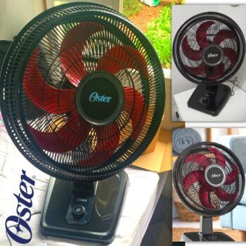 Ventilador Oster Power Fresh 2 em 1, 110V, Preto/Vermelho, 140W, OVTR481