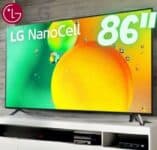 2022 Smart TV LG 86'' 4K NanoCell 86NANO75 Inteligência Artificial AI ThinQ Smart Magic Google Alexa