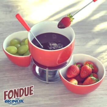 Aparelho de Fondue Cerâmica Brinox Vermelho - 10 Peças 1256/103