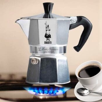 Bialetti Moka Express 1 xícara (2 onças - 60 ml) Máquina de café de fogão de alumínio, prata