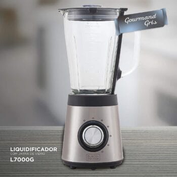 BLACK+DECKER Liquidificador com Jarra de Vidro Inox Gourmand Gris 700W 127V L7000G
