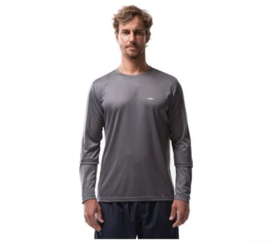Camiseta Manga Longa Essential Olympikus Masculina Cinza - G