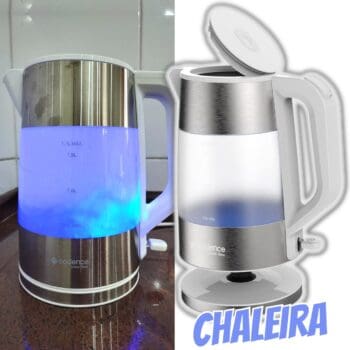 Chaleira Elétrica Cadence Lumini Blanc, 220V, Branca, 1,7L, CEL306