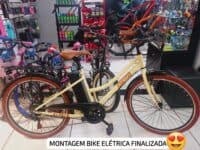 Combo Mobilidade - Bicicleta Elétrica Miami Aro 26 Quadro 15.5 Retrô 350W com Kit Elétrico Bicicleta Atrio - BI2080K