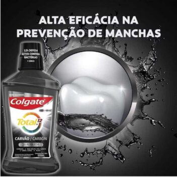 Enxaguante Bucal Multibenefício Colgate Total 12 Carvão Ativado 500ml