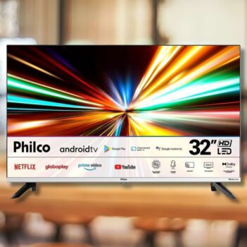 Fast Smart TV LED 32'', PTV32M8GAGCMBLH, Philco, Google Play, Dolby Audio
