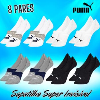 Kit 08 Pares Meias Puma Sapatilha Super Invisível Masculino