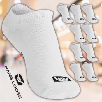 Kit 09 Pares Meia Soquete Hang Loose Esportiva Invisível Algodão Masculino Adulto