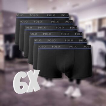 Kit com 6 Cuecas Boxer Urban Azul - Polo Match Cor: Azul;Tamanho:M