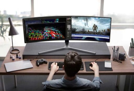 Monitor Gamer Curvo Samsung Odyssey 49'' DQHD 240Hz 1ms HDMI Display Port USB G-sync Freesync Premium Pro com ajuste de altura branco serie G9 - LC49G95TSSLXZD