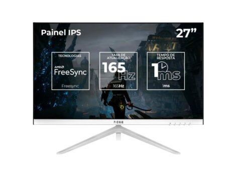 Monitor Gamer Pichau Centauri CR27W, Branco, 27 Pol, IPS, QHD, 1ms, 165Hz, FreeSync, HDMI/DP, PG-CTRW-WH01