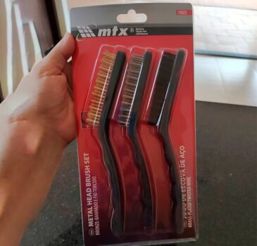 Mtx Jogo De Escova De Aço Grande 3 Pçs Com Cabo Plastico
