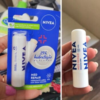 NIVEA Protetor Labial Med Repair FPS15 4,8g - Hidrata e regenera os lábios ressecados e machucados, com Vitamina E e óleos naturais, proporciona reparação intensiva e alívio imediato
