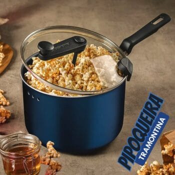 Panela Pipoqueira Tramontina Antiaderente - de Alumínio 3,5L 20cm Azul Ravena