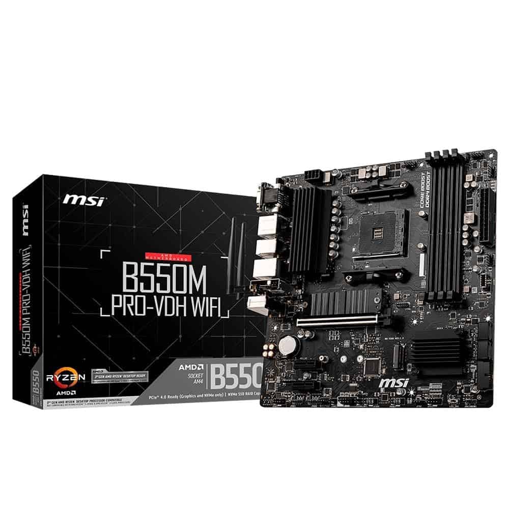 Placa-Mãe MSI B550M Pro-VDH WiFi, AMD AM4, mATX, DDR4, Preto – B550M PRO-VDH WIFI