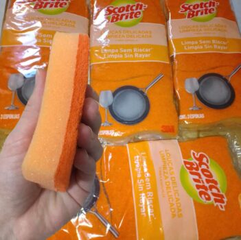 Scotch-Brite, 3M, Esponja para Louças Delicadas, 03 Unidades - Laranja