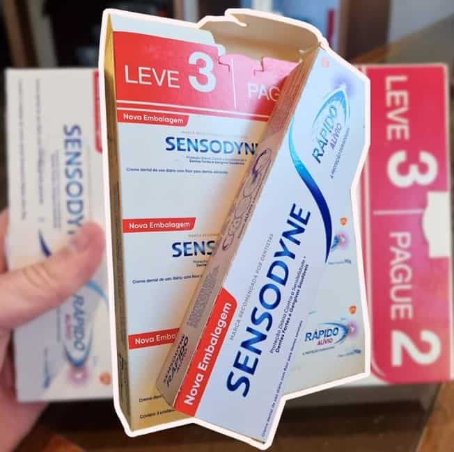 Sensodyne Creme Dental Rápido Alívio e Proteção Duradoura para Dentes e Gengivais Sensíveis, Leve 3 unidades e Pague 2, 90g cada