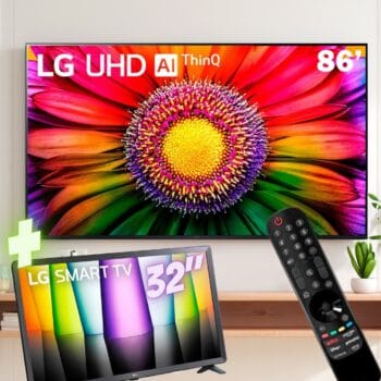 Smart TV 86" 4K LG UHD ThinQ AI 86UR8750 + Smart TV LG 32" HD 32LQ620