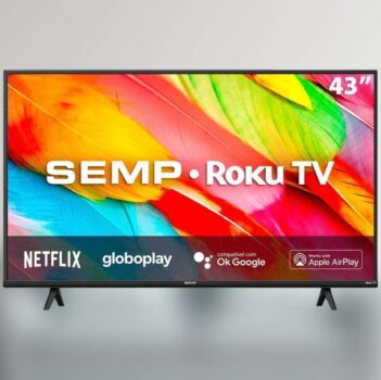 Smart TV LED 43" FULL HD Semp R6500 - Roku, Alexa, Wifi