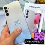 Smartphone Samsung Galaxy A14 5G 64GB, 4GB RAM, Processador OctaCore, Câmera Tripla Traseira, Selfie de 13MP, Tela Infinita de 6.6" 90Hz