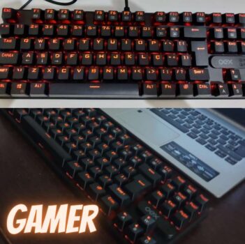 Teclado Gamer Mecânico Outemu Blue Vulcan Led OEX Game TC603