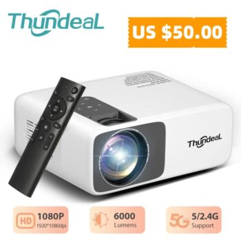 Thundeal TD93 Pro 1080p Wifi 5G, Suporte 4K, 6.000 Lumens