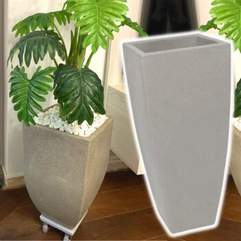 Vasart Malta Vaso de Flores Trapezio, Granito Pedra, 40x90cm