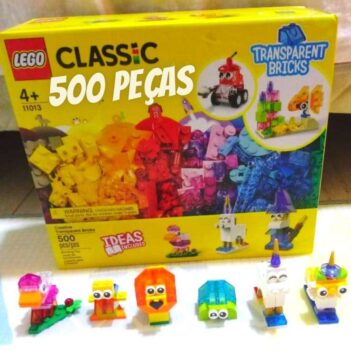 11013 LEGO Classic Blocos Transparentes Criativos; Kit de Construção para Crianças (500 peças)