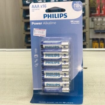 16 Pilhas Bateria Aaa Palito 3a Alcalina Philips 1 Cartela