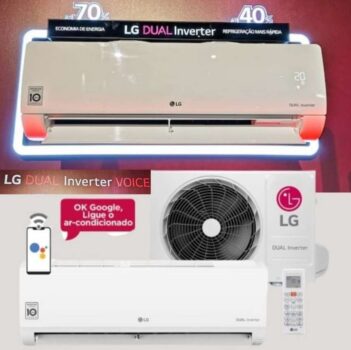 Ar Condicionado Split Inverter LG Hi Wall DUAL Voice 12000 BTUs Frio S4NQ12JA31C - 220V
