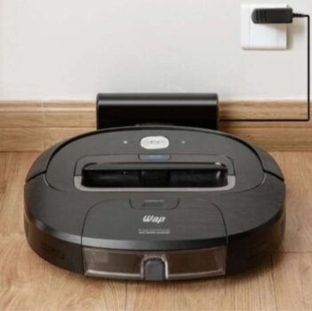 Aspirador de Pó Robô WAP ROBOT WSMART Bivolt Automático Autorrecarga Varre Aspira Passa Pano Agenda horário de Limpeza, Preto