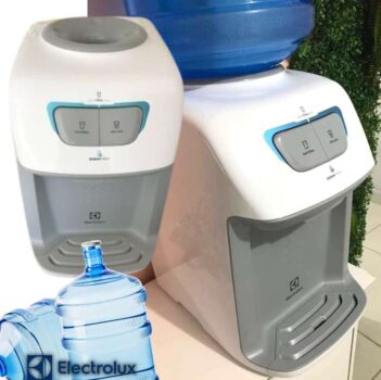 Bebedouro de Água Gelada Fria e Natural Elétrico Eletronico placa Electrolux para galao Bivolt Branco BE11B